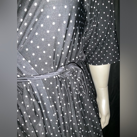 Lala Sleepwear Semi-Sheer Polka Dot Robe With Attached Belt - Picture 2 of 4
